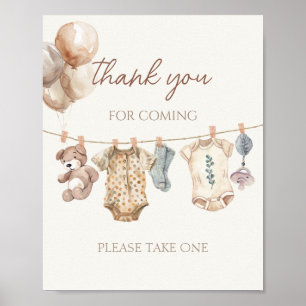 Boho Baby Clothes Thank You for Coming Poster