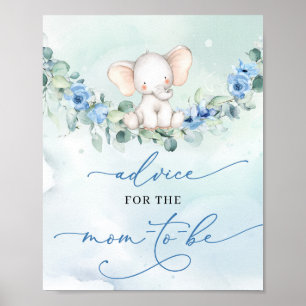 Boho Baby elephant script Advice for the mum-to-be Poster