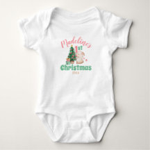 Boho Baby First Christmas with Name Rabbit Tree 