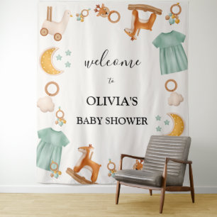 Boho Baby Girl Clothes Baby Shower Welcome Sign Tapestry