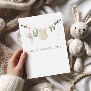 Boho Baby Girl Congratulations Card