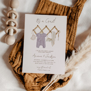 Boho Baby Girl Couple's Shower Invitation