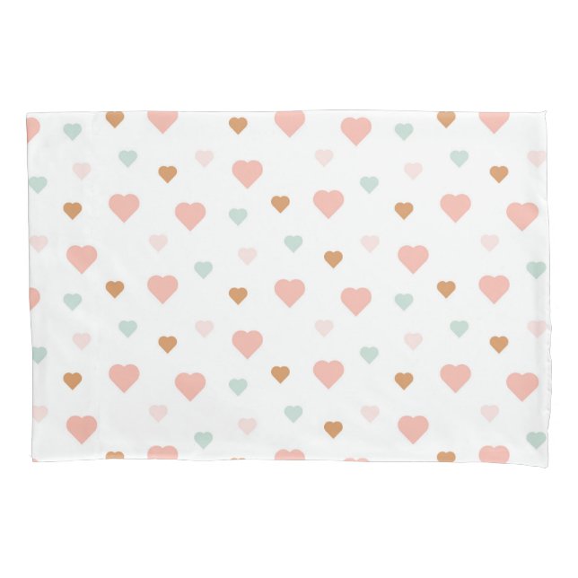 Boho baby girl pastel love hearts pillowcase (Front)