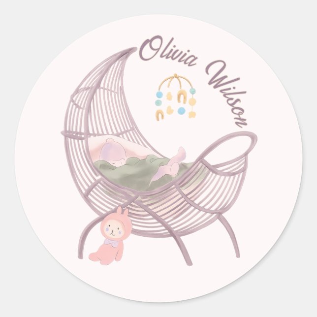 Boho Baby Girl Shower Envelope Seal (Front)