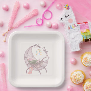 Boho Baby Girl Shower Paper Plates