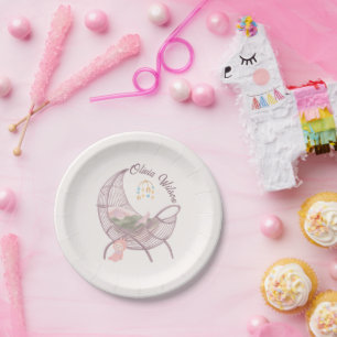 Boho Baby Girl Shower Paper Plates