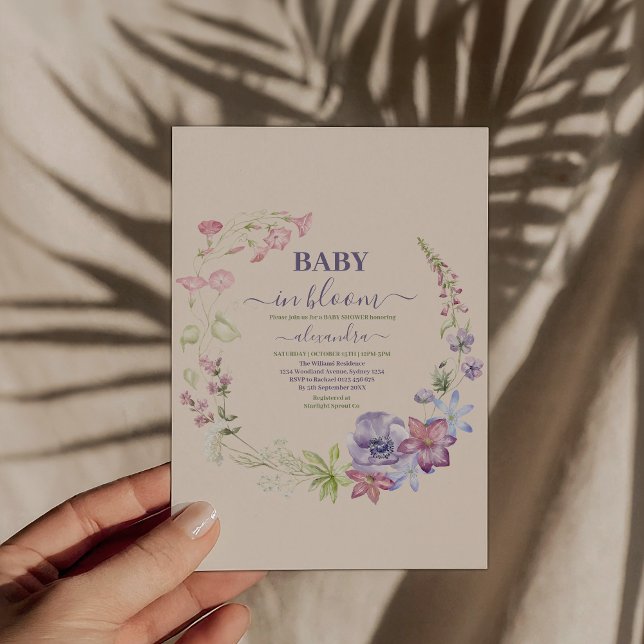 Boho Baby in Bloom Baby Girl Baby Shower Invitation (Creator Uploaded)