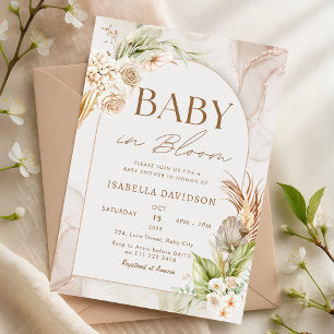Boho Baby in Bloom Baby Shower Pampas Floral Invitation