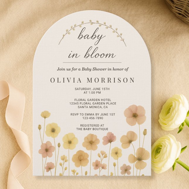  Boho Baby In Bloom Floral Baby Shower  Invitation (Creator Uploaded)