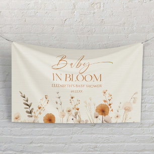 Boho Baby In Bloom Wildflower Baby Shower Banner