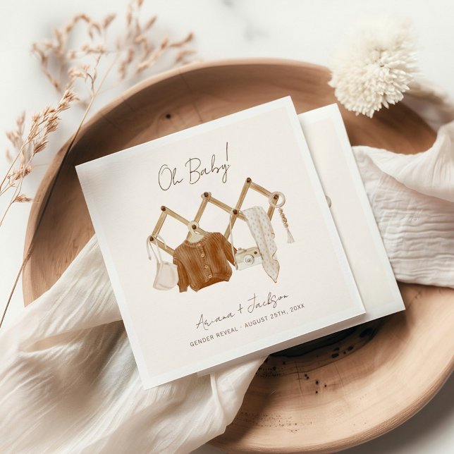 Boho Baby Neutral Shower Invitation Napkin (Creator Uploaded)