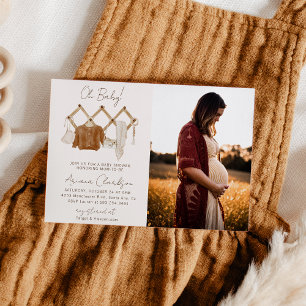 Boho Baby Neutral Shower Photo Invitation