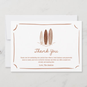 Boho Baby on Board Gender Neutral Baby Shower Thank You Card