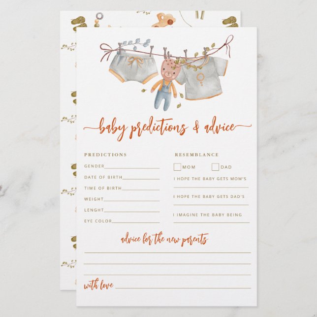 Boho Baby Predictions & Advice (Front/Back)