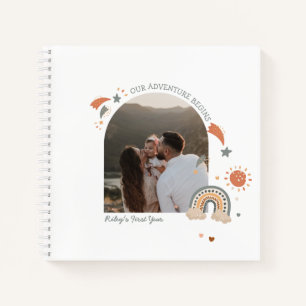 Boho Baby Rainbow First Year Memories & Milestones Notebook