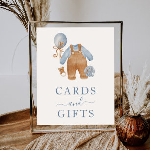 Boho Baby Shower Boy Clothes Cards & Gifts Sign