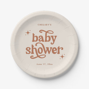 Boho Baby Shower Earth Tone Baby Shower Paper Plate