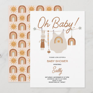 Boho Baby Shower Gender Neutral  Invitation