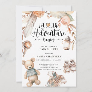 Boho Baby Shower Gender Neutral Invitation