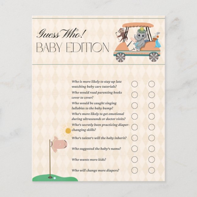 Boho Baby Shower Guess Who! Baby Edition (Front)