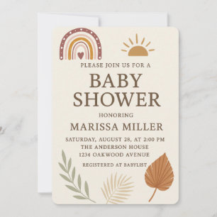 Boho Baby Shower Invitation