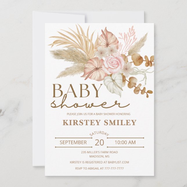 Boho Baby Shower Invitation (Front)