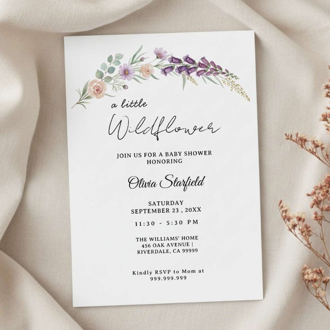 Boho Baby Shower Invitation Card Floral Watercolor (Creator Uploaded)
