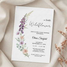 Boho Baby Shower Invitation Card Floral Watercolor