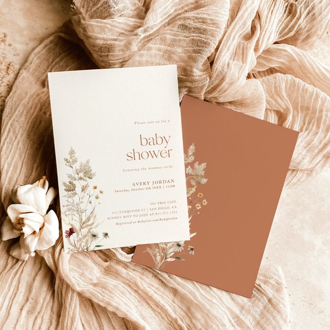 Boho Baby Shower Invite | Modern Floral Bridal (Creator Uploaded)