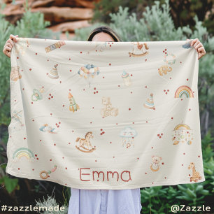 Boho Baby Shower Personalised  Fleece Blanket
