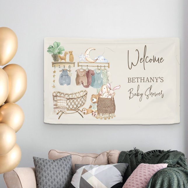 Boho Baby Shower Personalised Nursery Theme Banner (Creator Uploaded)