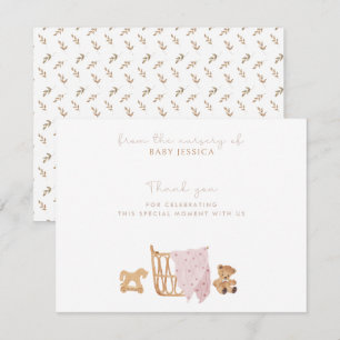 Boho Baby Shower thank you card – baby crib