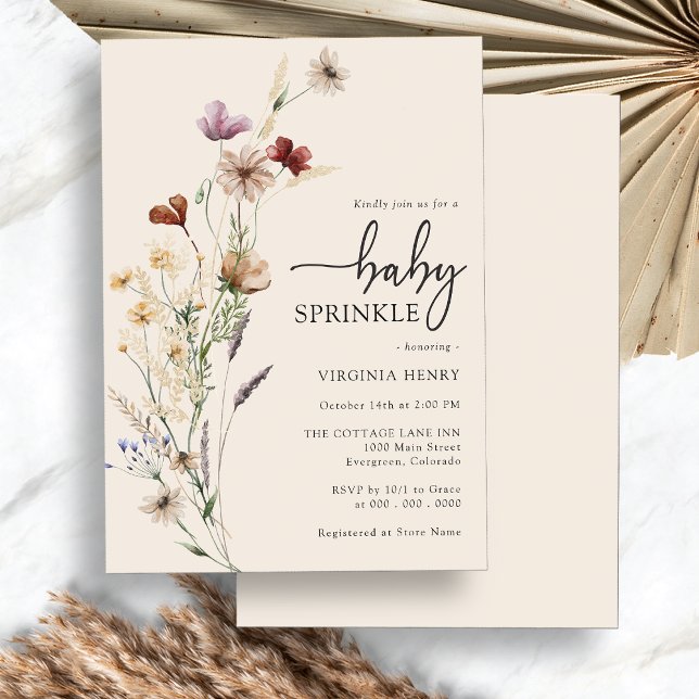 Boho Baby Sprinkle  Invitation (Boho Floral Baby Sprinkle Invitation by Painted Paperie
)