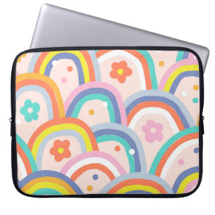 Boho baby summer whimsical rainbow seamless patter laptop sleeve