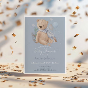 Boho baby teddy bear Invitation