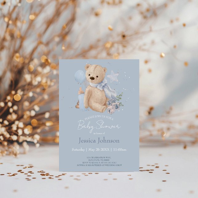Boho baby teddy bear Invitation (Creator Uploaded)