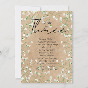 Boho Baby's Breath Inspired Wedding Seating Chart Invitation