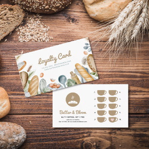 Boho Bakery Coffee Loyalty Reward Punch Card