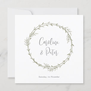 Boho Bamboo Botanical Leaf Soft Elegant Greenery  Invitation