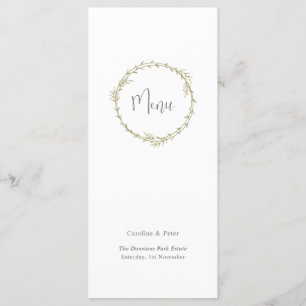 Boho Bamboo Botanical Leaf Soft Elegant Greenery Menu