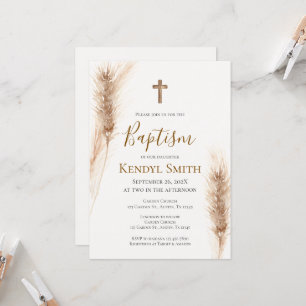 Boho Baptism Invitation