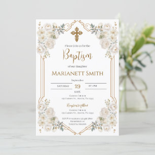 Boho Baptism  Invitation
