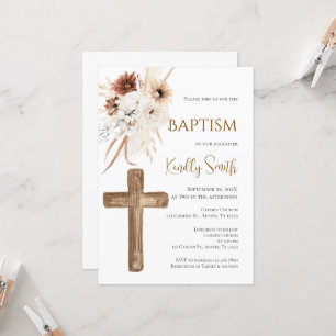Boho Baptism Invitation