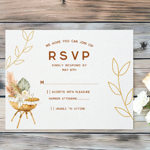 Boho Bassinet Nursery Baby Shower RSVP card