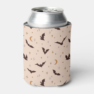 Boho Bats and Stars Halloween Pattern Can Cooler