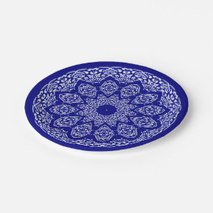 Boho Bazaar, Mix & Match Cobalt Pattern Paper Plate