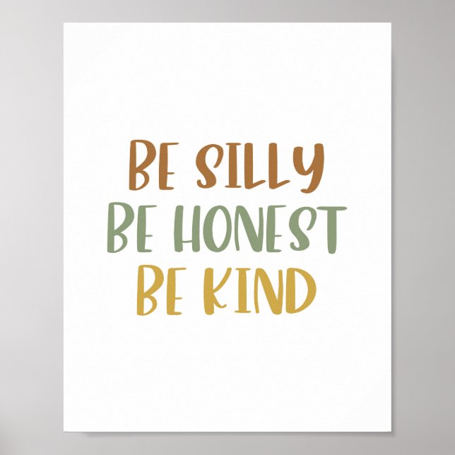 Boho Be Silly Be Honest Be Kind Poster (Front)