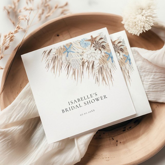 Boho Beach Bridal Shower Napkin (Creator Uploaded)