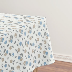 Boho Beach Cherries - beige blue fruit pattern. Tablecloth