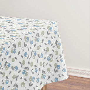 Boho Beach Cherries - sage blue fruit pattern. Tablecloth